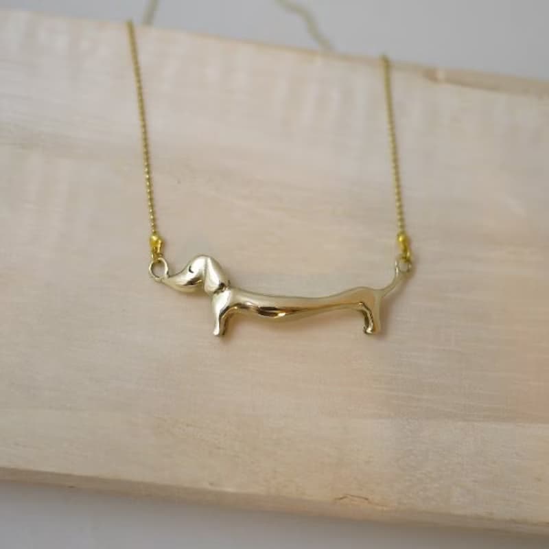 小臘腸狗項鍊 黃銅項鍊 手工精緻質感 寵物 dachshund 臘腸狗