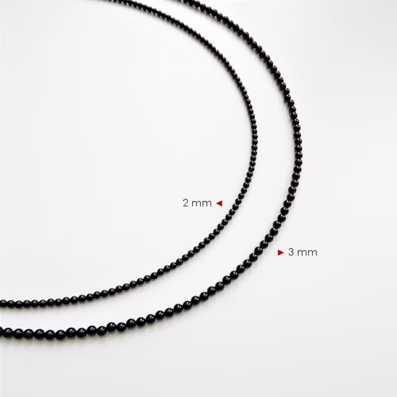 黑瑪瑙小圓珠眼鏡鍊 2mm / 3mm - 給媽媽爸爸的禮物