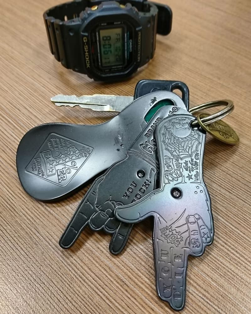 手指黃銅鑰匙圈 / 可旋轉的有趣小物