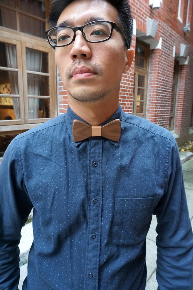 領結-原木-胡桃木(禮物/婚禮/新人/正式場合/聖誕節交換禮物)