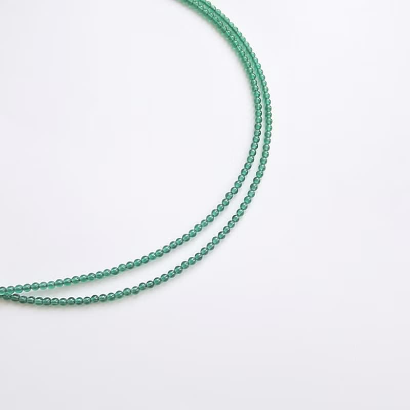綠瑪瑙小圓珠眼鏡鍊 - 給媽媽的母親節禮物