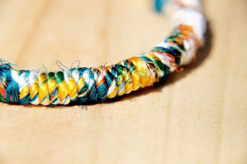 情人節禮物真皮手環純絲紗麗線手繩手環 手鐲-限定鮮豔色(可調式)