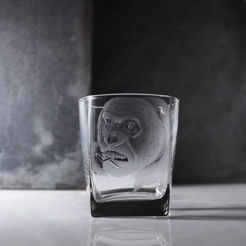 295cc【猩猩手繪杯】金剛威士忌杯 刻字生日杯