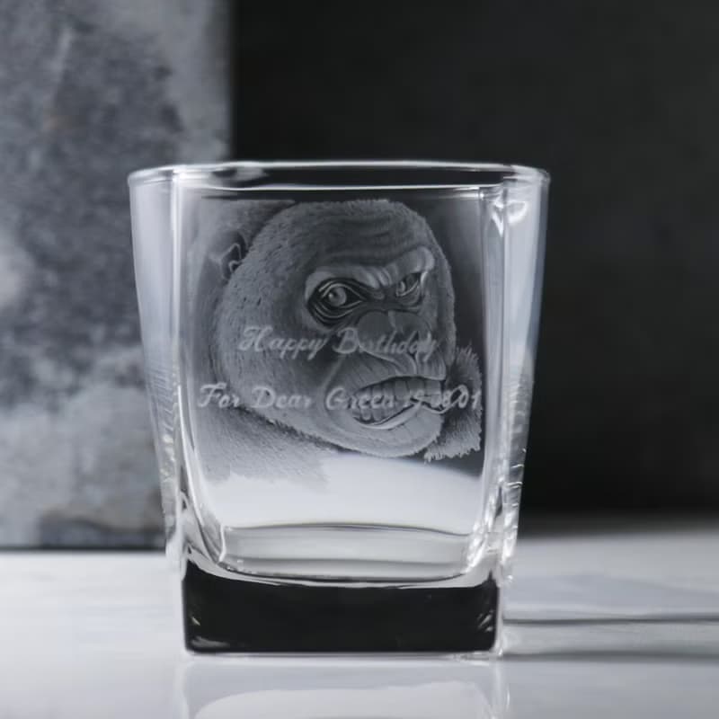 295cc【猩猩手繪杯】金剛威士忌杯 刻字生日杯