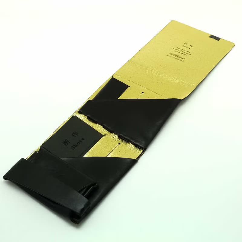 日本手工-所作Shosa 植鞣牛皮 短夾2.0 - 低調奢華款/黑金