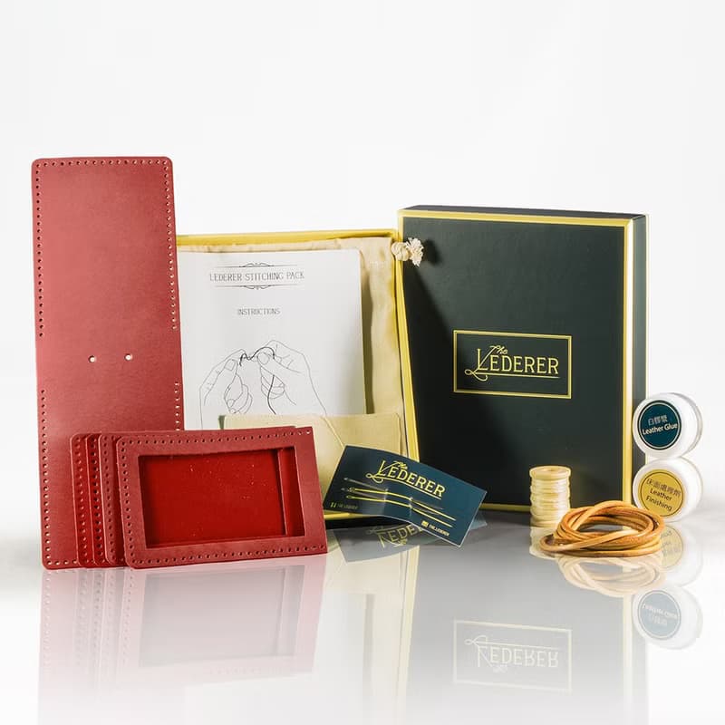 雙層4卡證件套。手縫皮革材料包。BSP021