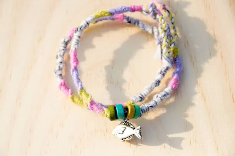 生日禮物 七夕情人節禮物 手感漸層色彩海底魚手繩(繞兩圈設計)