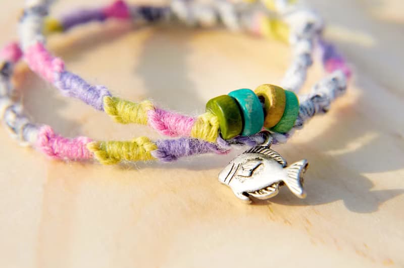 生日禮物 七夕情人節禮物 手感漸層色彩海底魚手繩(繞兩圈設計)