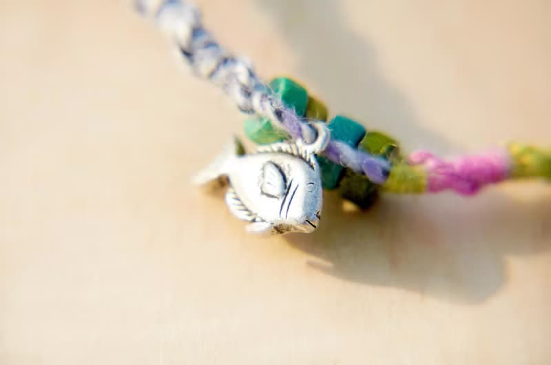 生日禮物 七夕情人節禮物 手感漸層色彩海底魚手繩(繞兩圈設計)