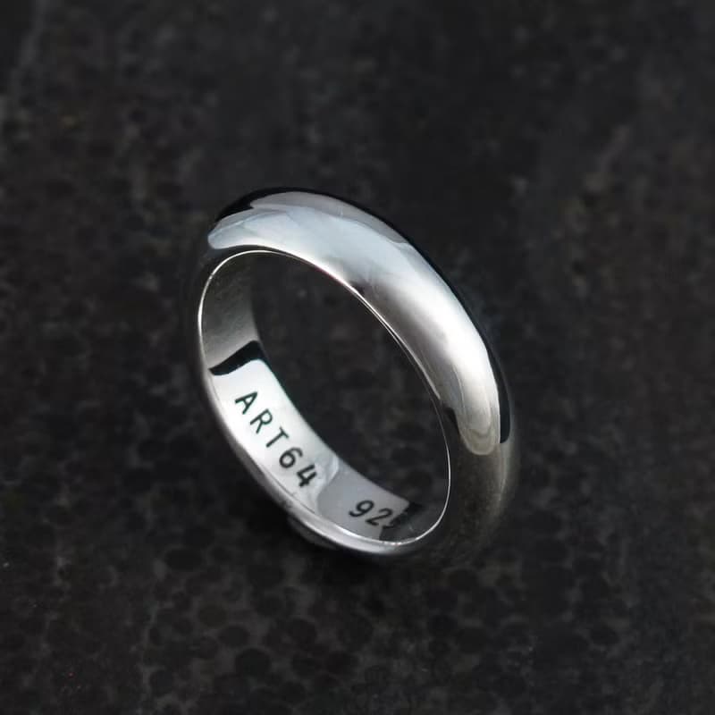 手工厚版素戒 曲面5mm 925純銀戒指 男生戒指