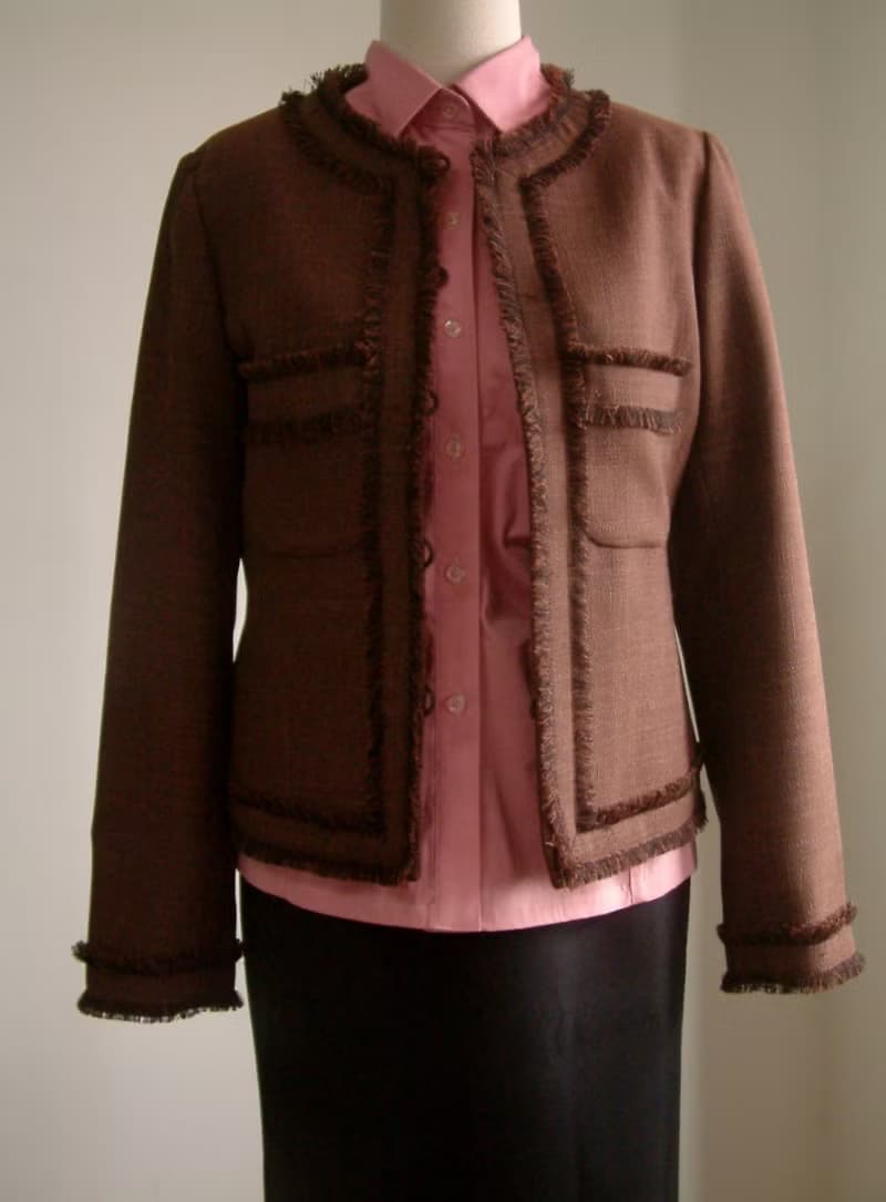 小香風外套-巧克力色