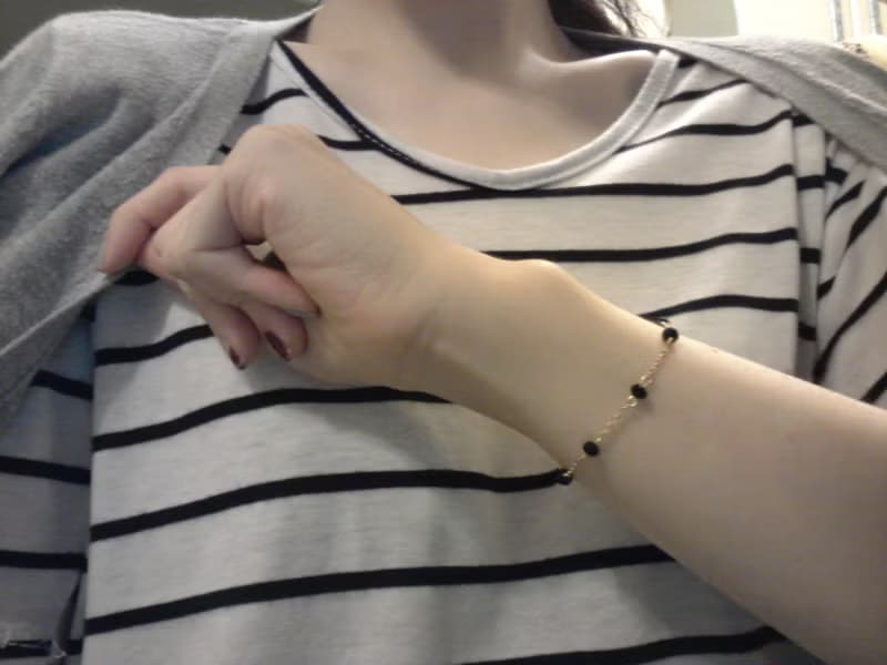 精湛黑 ‧ 玻璃水晶 間隔 細手鍊