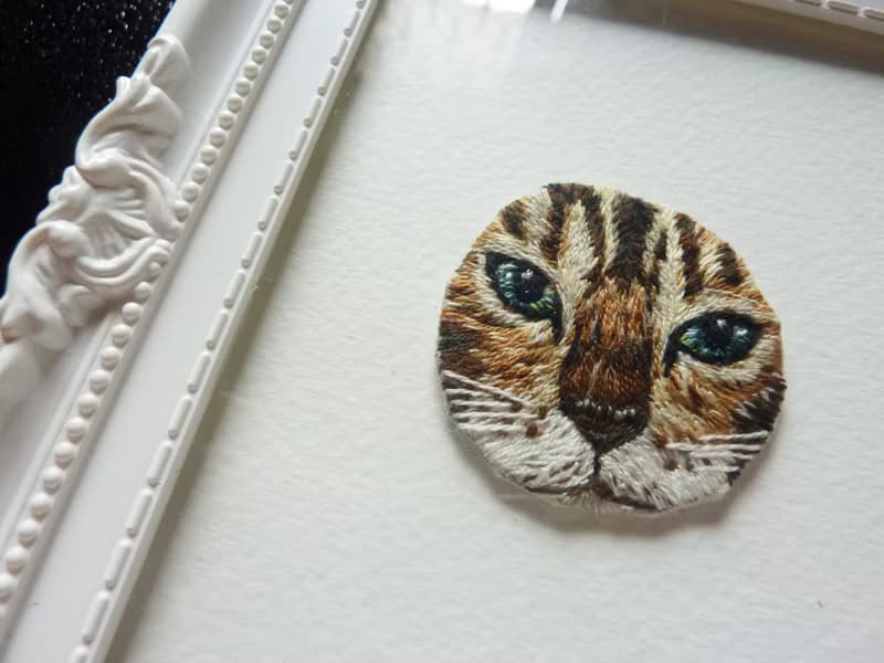 【貓】  手工刺繡/限量手作/禮物/療癒/貓咪/minou
