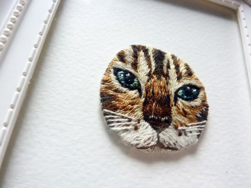 【貓】  手工刺繡/限量手作/禮物/療癒/貓咪/minou