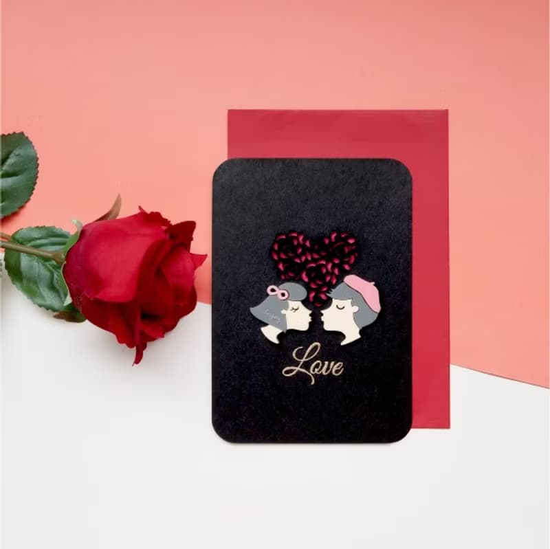 結婚周年 情人節 求婚 紀念 立體  手創祝福萬用卡片 明信片