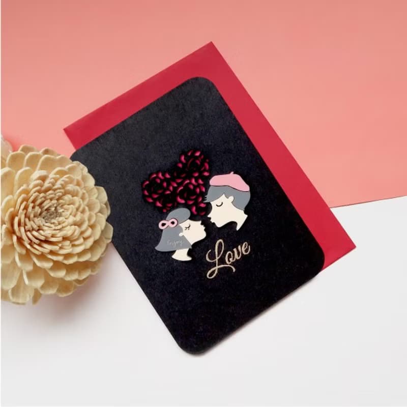 結婚周年 情人節 求婚 紀念 立體  手創祝福萬用卡片 明信片