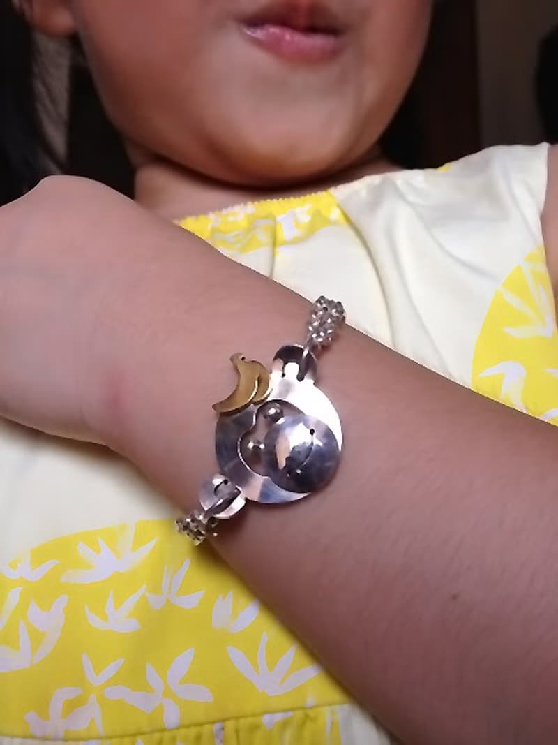 香蕉猴手鍊~手作的詩十二生肖彌月純銀手鍊~寶寶第一件純銀飾