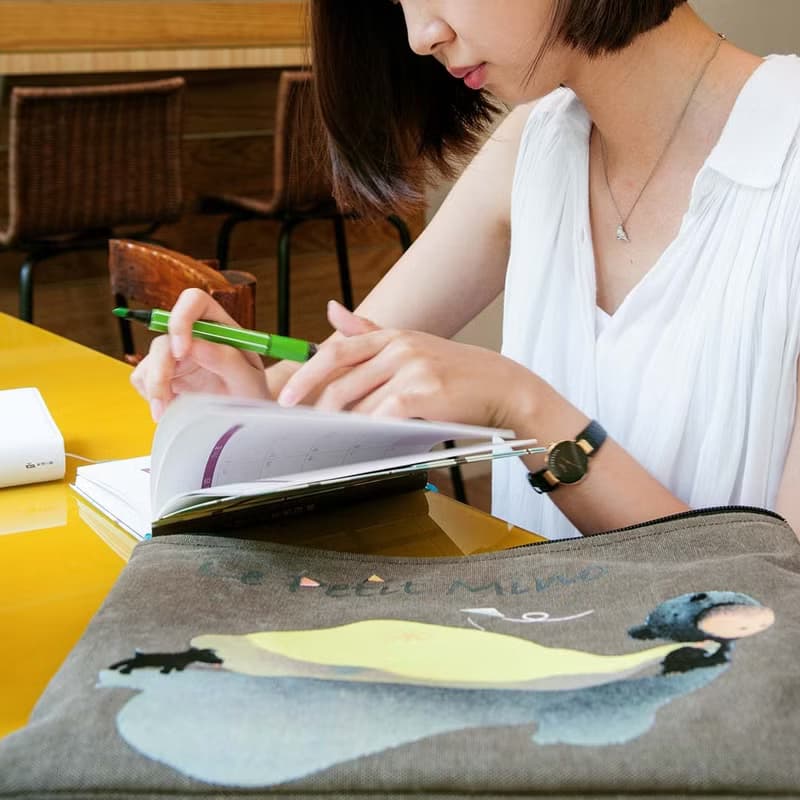 手作拉鍊袋 插畫家包包 手拿包 化妝包 雜物包 日常收納 3色選1