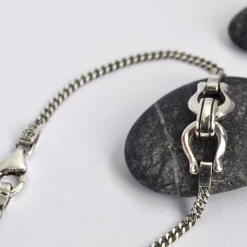 雙馬蹄鐵手鍊 925純銀