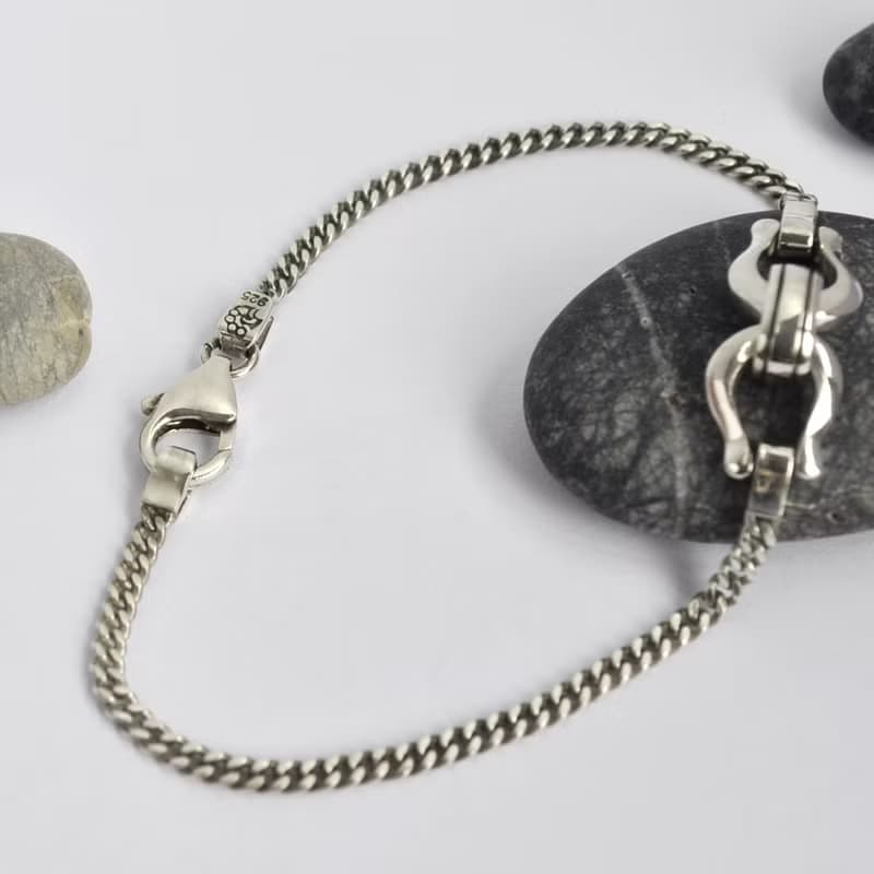 雙馬蹄鐵手鍊 925純銀