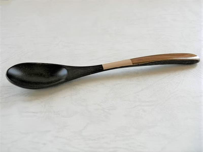 漆茶湯匙　黑色亮漆