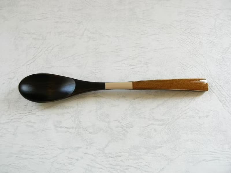 漆茶湯匙　黑色亮漆