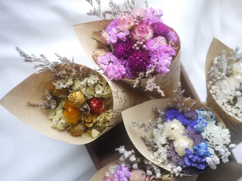 未完待續 | 乾燥花甜筒花 小花束 婚禮小物 婚禮布置 自選色系款