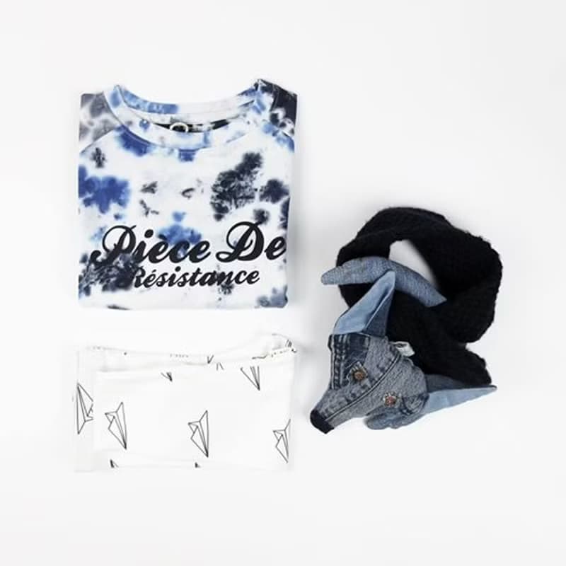 【北歐童裝】瑞典兒童有機棉長袖上衣1歲至14歲 女裝親子裝藍色