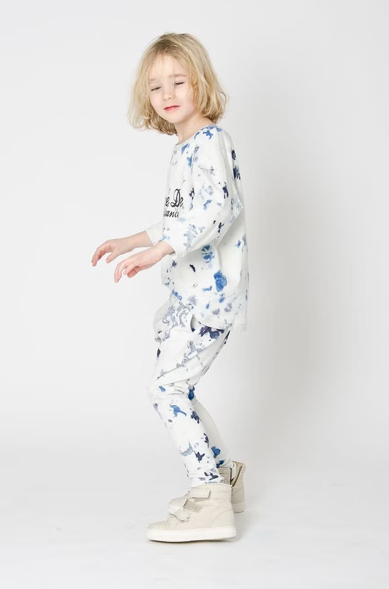 【北歐童裝】瑞典兒童有機棉長袖上衣1歲至14歲 女裝親子裝藍色