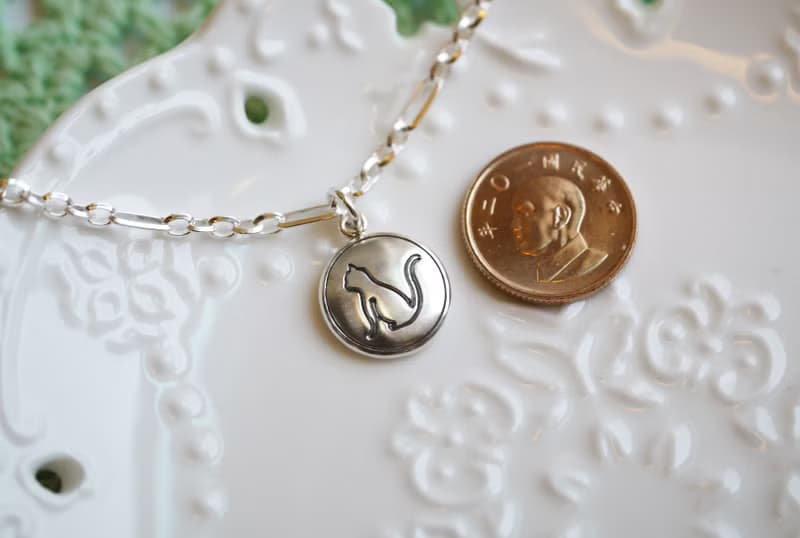 手工925純銀手鍊【貓咪剪影Logo大吊牌】就是愛謎夏