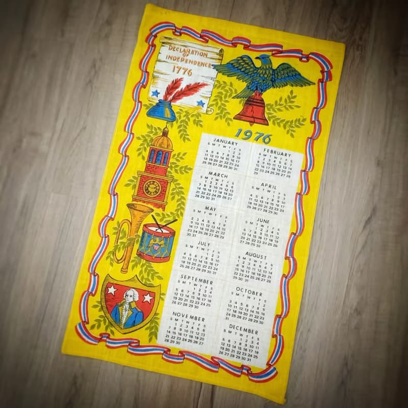 1976 美國早期布面月曆  獨立紀念日