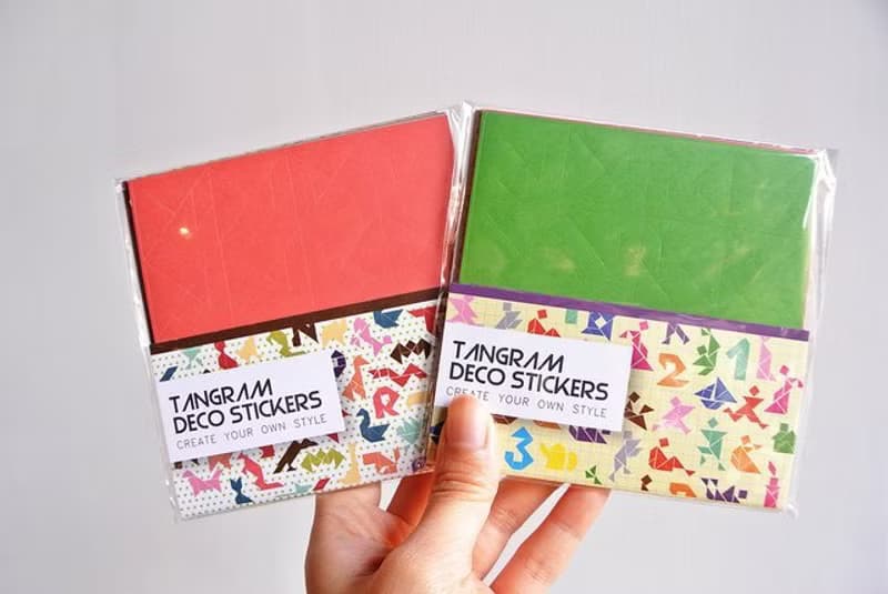 迪夢奇 Tangram Deco Stuckers 七巧創意貼 - 綠 內含12張一組