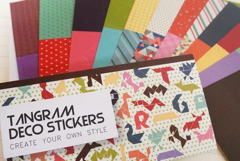 迪夢奇 Tangram Deco Stuckers 七巧創意貼 - 綠 內含12張一組
