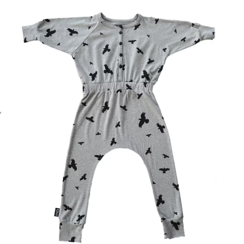 Moi Kids 冰島有機棉童裝連身衣褲 2歲至6歲淺灰