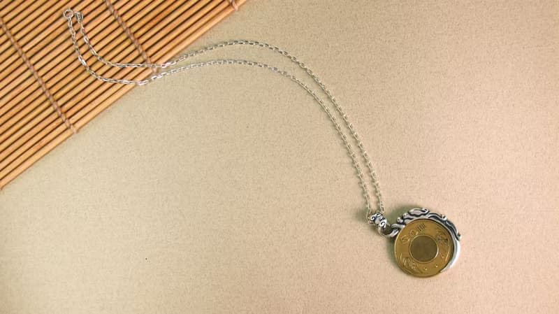 中國風 手工設計銀飾~銀元錢夾 龍銀元 (不含鍊) ART64