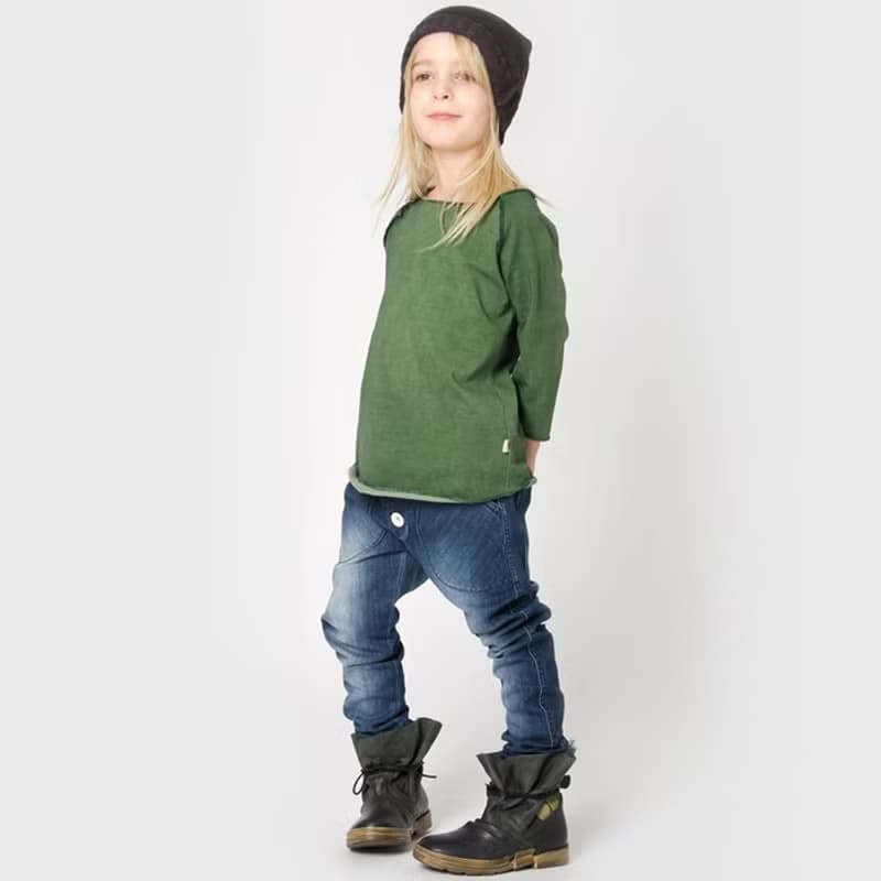 【Lovelybaby北歐童裝】瑞典有機棉牛仔褲2歲至10歲水洗深藍