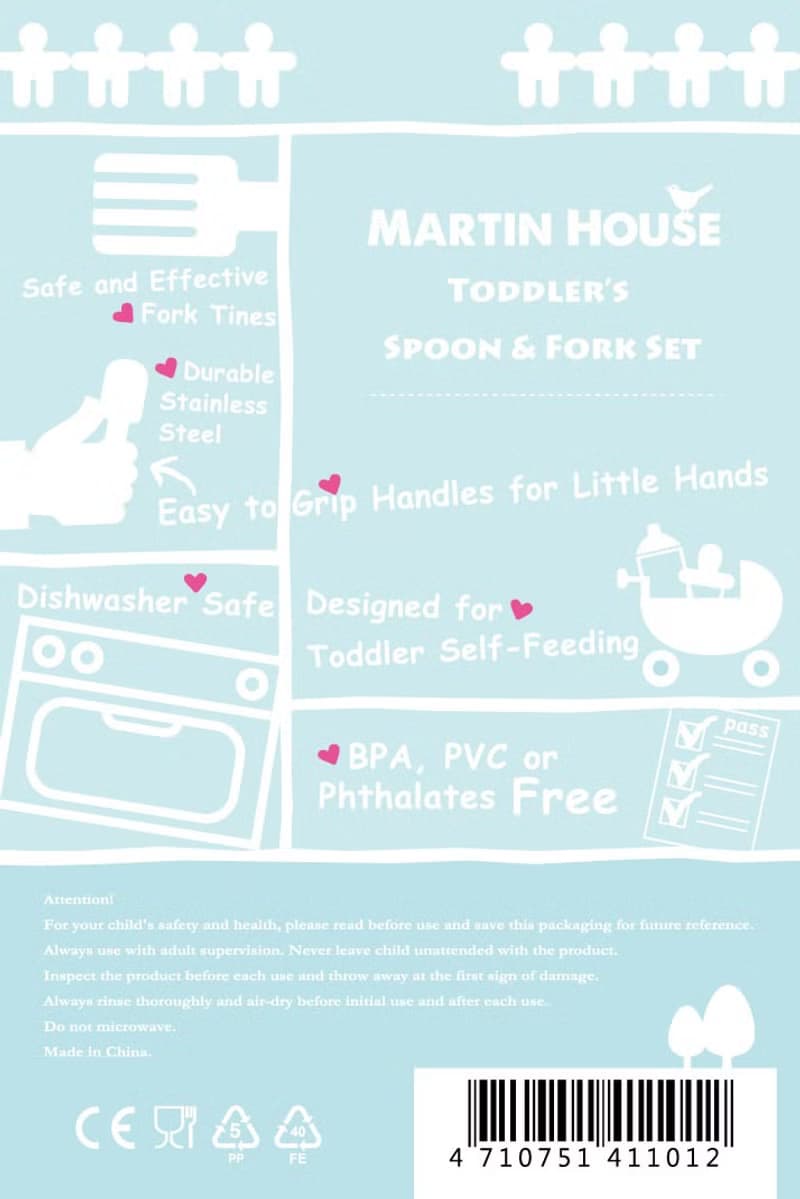 Martin House  小寶寶不鏽鋼叉匙組 紅粉雙色