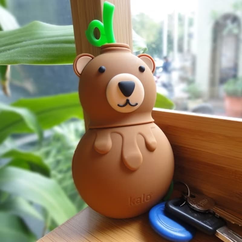 Kalo 卡樂創意 巧克力熊矽膠鑰匙包 鑰匙套  聖誕禮物