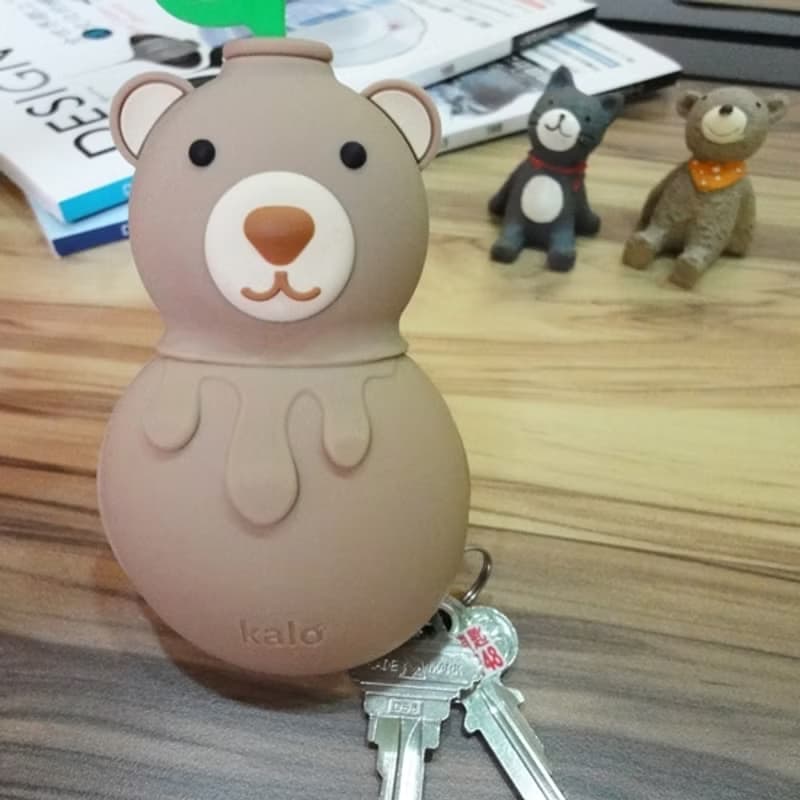 Kalo 卡樂創意 巧克力熊矽膠鑰匙包 鑰匙套  聖誕禮物