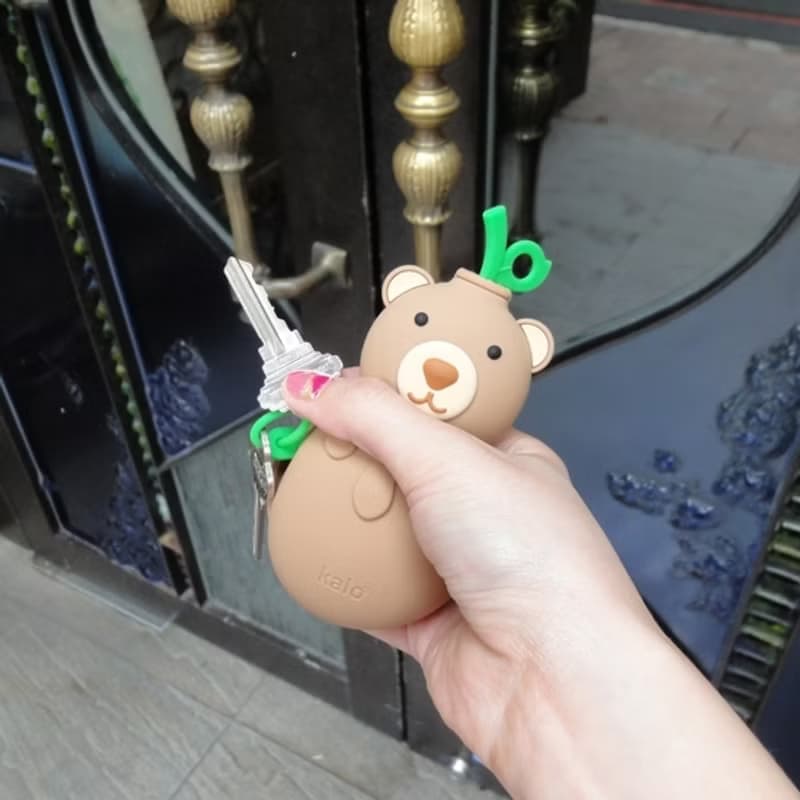 Kalo 卡樂創意 巧克力熊矽膠鑰匙包 鑰匙套  聖誕禮物