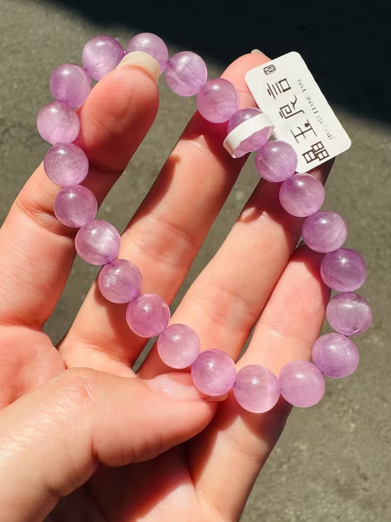 小精品螢光貓眼仙女色濃色紫鋰輝8.5mm23.80g改善睡眠緩解壓力