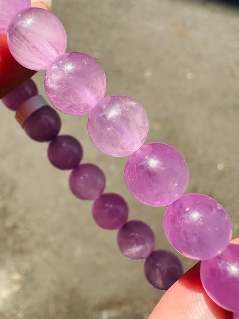 小精品螢光貓眼仙女色濃色紫鋰輝8.5mm23.80g改善睡眠緩解壓力