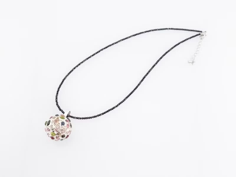 寶麗金珠寶-天然彩色碧璽墜配尖晶石項鍊