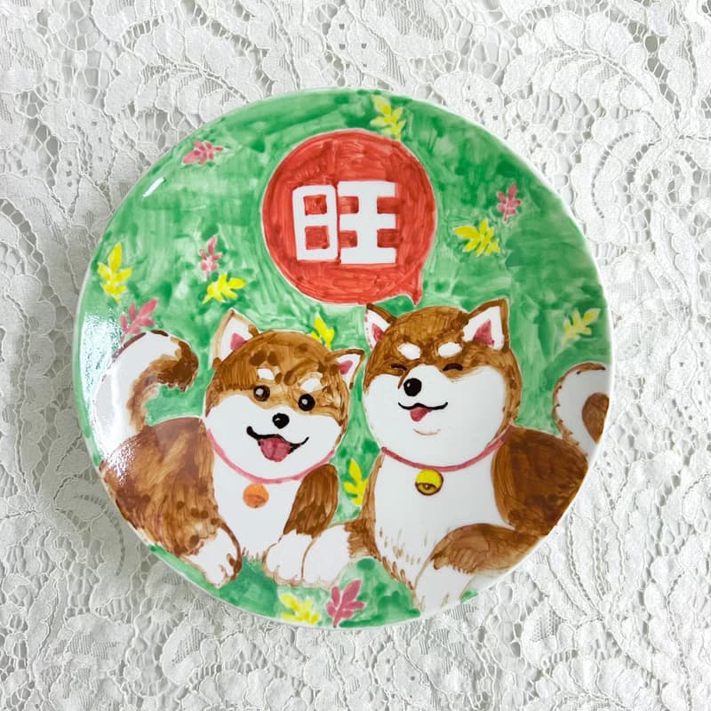 手繪陶瓷 • 柴犬福氣旺 • 點心盤圓碟