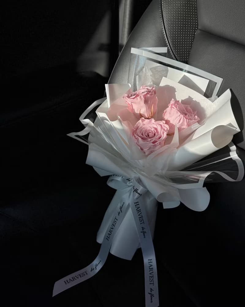 情人節永生玫瑰花束 附提袋