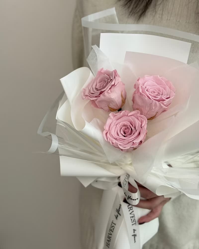 情人節永生玫瑰花束 附提袋