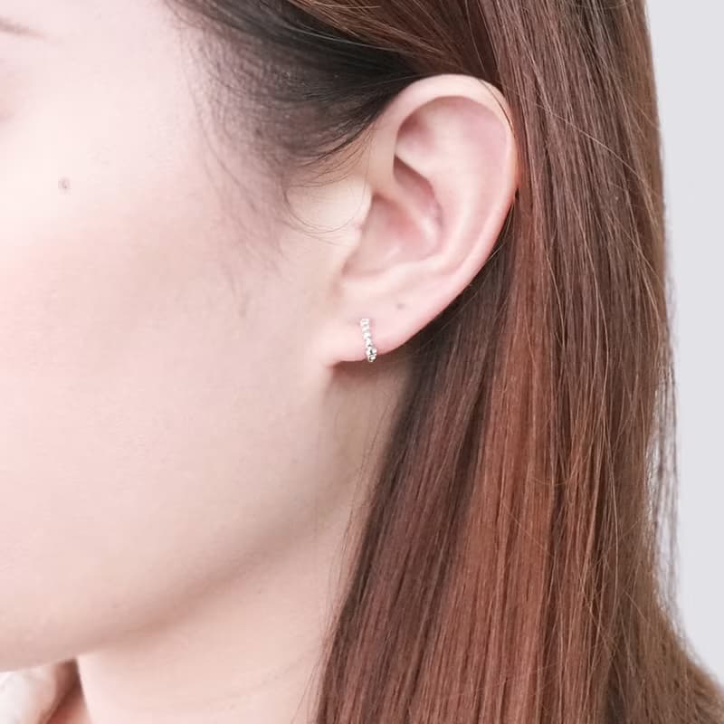 純銀 細語連綿 易扣耳環 925純銀耳環 女生耳環 男生耳環 耳骨耳