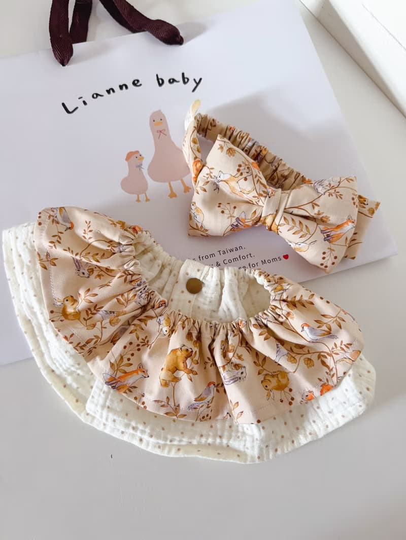 現貨 法國狐狸莊園 彌月禮盒 圍兜 口水巾 髮帶 嬰兒禮物 滿月禮