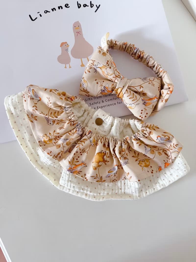 現貨 法國狐狸莊園 彌月禮盒 圍兜 口水巾 髮帶 嬰兒禮物 滿月禮