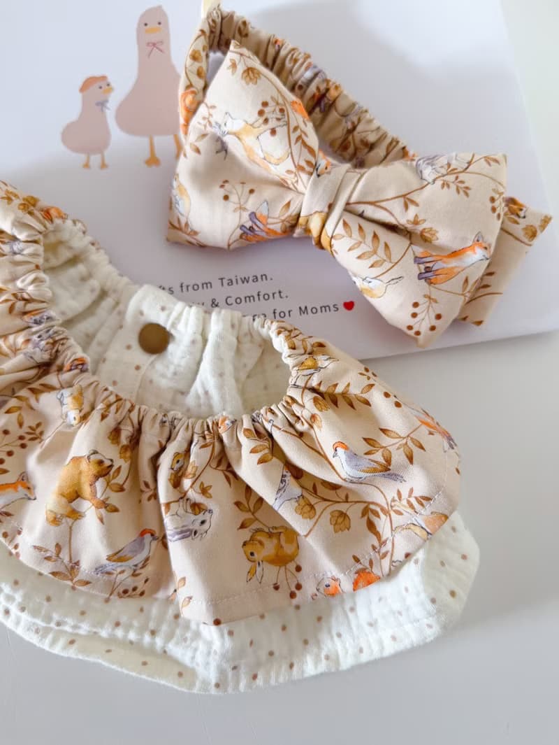 現貨 法國狐狸莊園 彌月禮盒 圍兜 口水巾 髮帶 嬰兒禮物 滿月禮